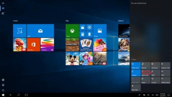 Bạn có thể chỉnh độ sáng màn hình laptop bằng Action Center, một tính năng tiện ích trên hệ điều hành Windows.