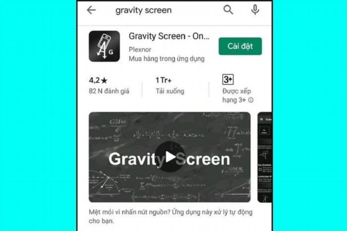 Khi nút nguồn của Samsung bị hư, bạn có thể sử dụng ứng dụng Gravity Screen để mở nguồn thiết bị bằng cách sử dụng cảm biến gia tốc.