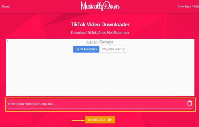 Bạn có thể tải video TikTok không có logo bằng cách sử dụng trang web MusicallyDown, một công cụ hỗ trợ giúp bạn lưu trữ video TikTok mà không có biểu trưng của nền tảng.