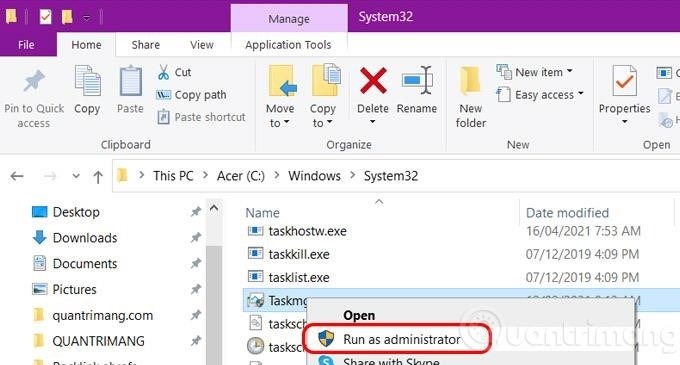 Bạn có thể mở Task Manager từ File Explorer bằng cách nhấp chuột phải vào thanh tác vụ và chọn 