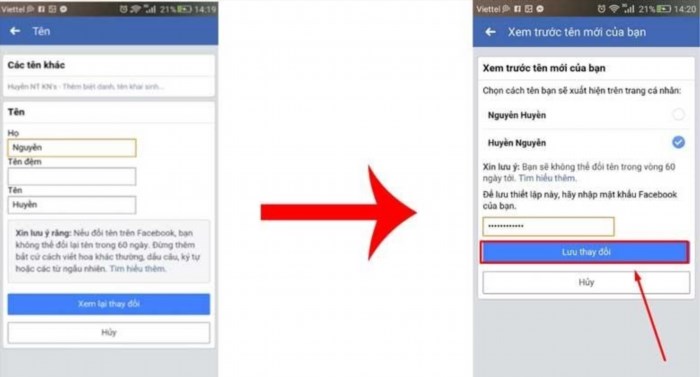 Việc thay đổi tên Facebook trên điện thoại Android được thực hiện thông qua các bước sau.