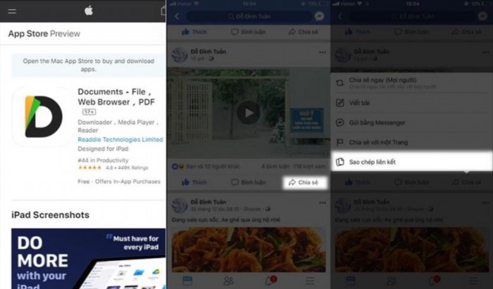 Cách tải video trên Facebook về điện thoại iPhone là sử dụng ứng dụng thứ ba như 