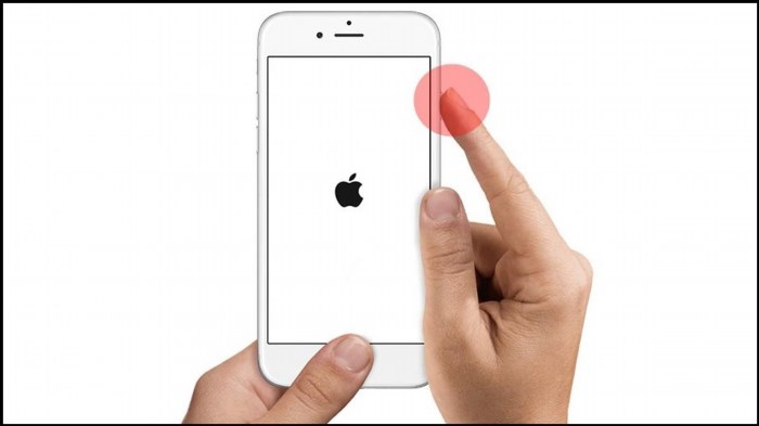 Hướng dẫn mở nguồn của điện thoại iPhone 6 trở về trước bao gồm việc nhấn và giữ nút nguồn nằm ở phía bên phải thiết bị cho đến khi màn hình hiển thị biểu tượng Apple, sau đó thả nút nguồn để bật máy.