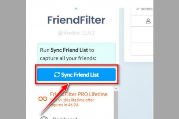 Sử dụng FriendFilter app giai đoạn thứ 4.