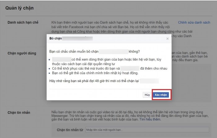Bạn có thể bỏ chặn ai đó trên Facebook bằng máy tính bằng cách vào trang cá nhân của người mà bạn muốn bỏ chặn, nhấp vào nút 