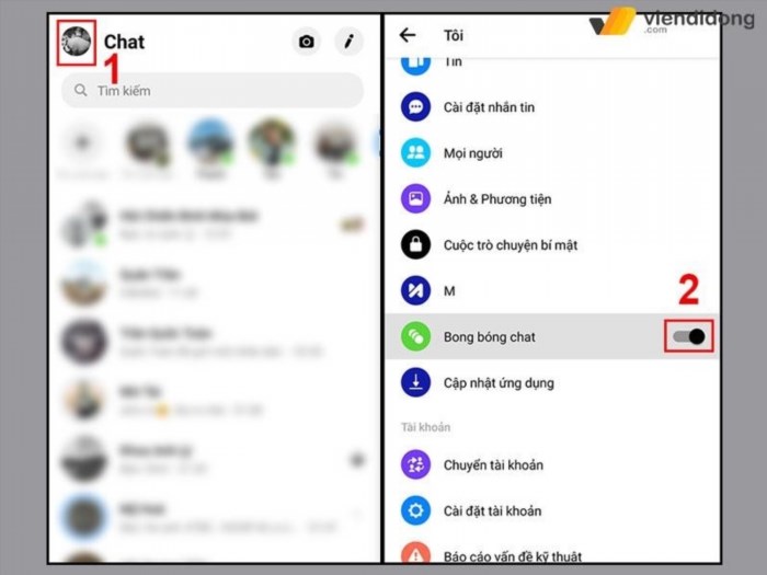 Cách bật bong bóng chat trên Messenger là một tính năng cho phép người dùng gửi tin nhắn với hiệu ứng bong bóng bay lên, tạo thêm sự vui nhộn và hấp dẫn trong cuộc trò chuyện.