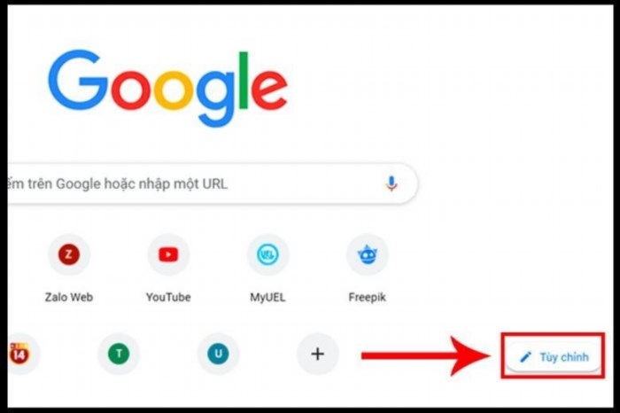 Cách thay đổi nền của Google Chrome theo Tùy chỉnh bước 1.