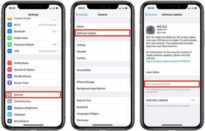 Thiết bị iOS cần có phiên bản iOS 12.2 trở lên để kết nối với AirPods.