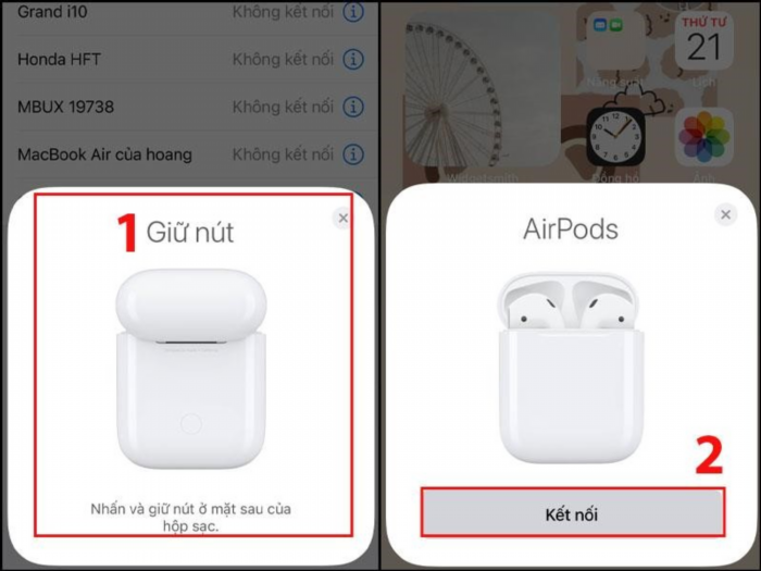 Để kết nối Airpods với iPhone/Ipad, bạn có thể thực hiện các bước sau: