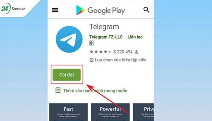 Cách tải Telegram cho Android là bạn có thể truy cập vào Google Play Store trên điện thoại Android của mình, sau đó tìm kiếm ứng dụng Telegram và nhấn vào nút 