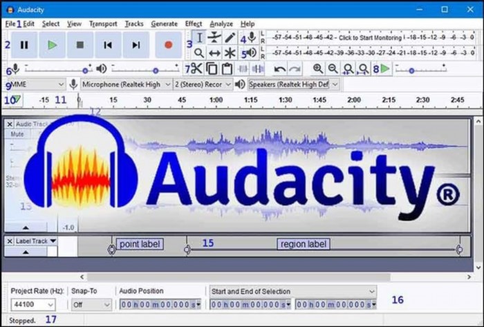 Một số thông tin về phần mềm Audacity bao gồm: Audacity là một phần mềm mã nguồn mở, được sử dụng để chỉnh sửa âm thanh và ghi âm. Nó có khả năng xử lý nhiều định dạng âm thanh khác nhau và cung cấp nhiều tính năng mạnh mẽ như cắt, sao chép, dán, thu phóng, hiệu chỉnh âm lượng và nhiều hơn nữa. Audacity là một công cụ phổ biến cho các nhà sản xuất âm nhạc, biên tập viên âm thanh và những người đam mê âm nhạc.