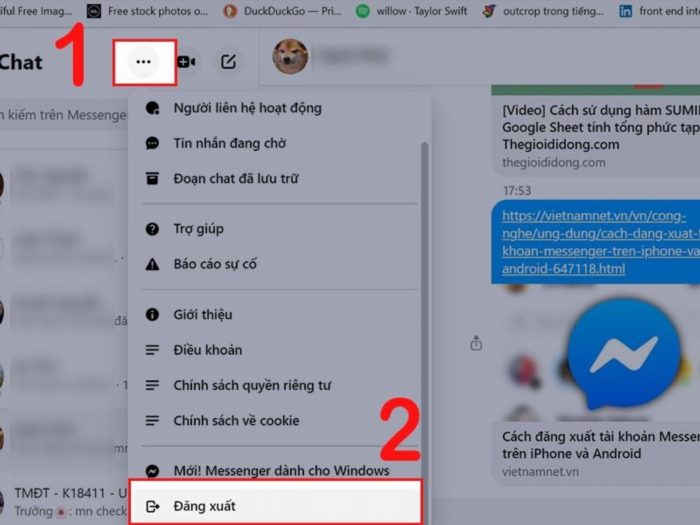 Bạn có thể xóa tài khoản trên Messenger nền web trên máy tính bằng cách làm theo 2 cách sau đây: