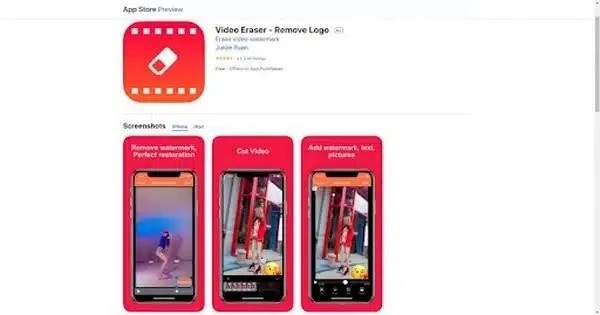 Ứng dụng Video Eraser cho iOS giúp loại bỏ logo TikTok trên video.
