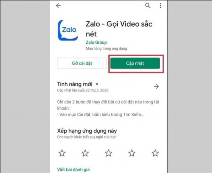 Cách cập nhật Zalo lên phiên bản mới nhất là thực hiện các bước sau: trước tiên, hãy mở ứng dụng Zalo trên điện thoại của bạn. Sau đó, vào phần cài đặt trong ứng dụng và tìm kiếm mục 