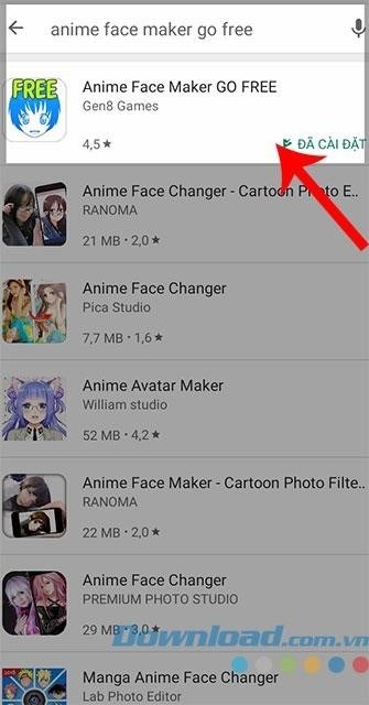 Cách tải Anime Face Maker Go là truy cập vào cửa hàng ứng dụng trên điện thoại của bạn, tìm kiếm 