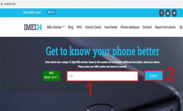 Trang imei24.com cho phép kiểm tra iCloud ẩn trên các thiết bị, giúp người dùng kiểm tra tính xác thực và trạng thái của iCloud trên thiết bị của mình.