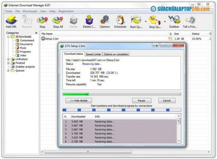Phần mềm hỗ trợ tải phim Internet Download Manager (IDM) giúp người dùng tải nhanh chóng và dễ dàng các file phim trên internet, với tính năng tăng tốc độ tải xuống, quản lý và lập lịch tải, cùng khả năng tương thích với đa dạng các trình duyệt web.