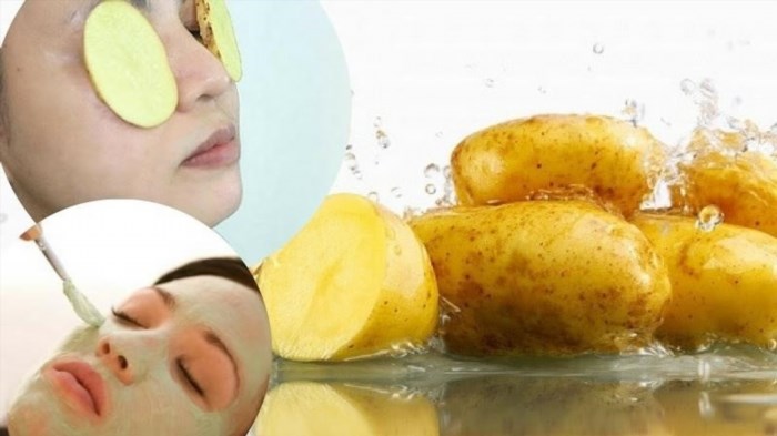 Đắp mặt nạ khoai tây cũng là cách hiệu quả để chăm sóc da mặt sau khi sinh.