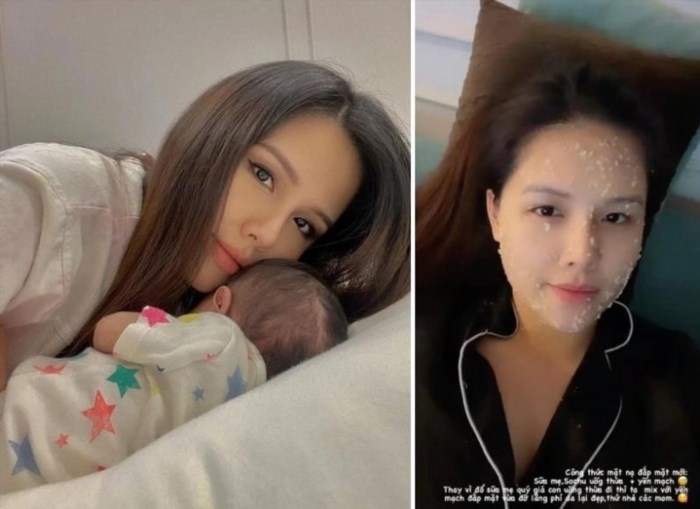 Sữa mẹ là lựa chọn chăm sóc da mặt sau sinh của Hot mom Phanh Lee.