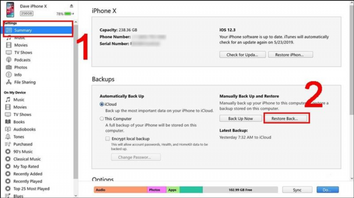 Cách khôi phục ảnh đã xóa trong thư viện iPhone bằng iTunes là sử dụng chức năng sao lưu và khôi phục dữ liệu từ iTunes. Bạn có thể kết nối iPhone với máy tính, mở iTunes và chọn thiết bị của bạn. Sau đó, bạn có thể chọn phần 