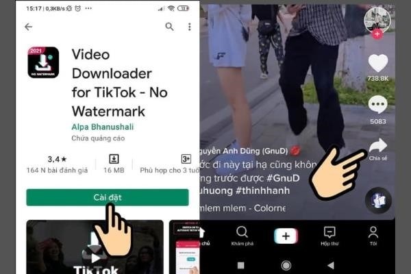 Cách lưu video trên TikTok khi không có chức năng lưu trên hệ điều hành Android.