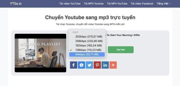 Bạn có thể sử dụng YT5s để tải nhạc từ YouTube sang định dạng MP3 một cách miễn phí và dễ dàng.
