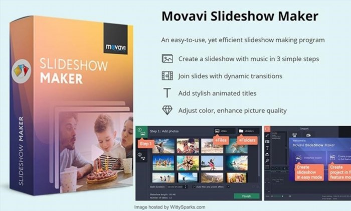 Movavi Slideshow Maker là một ứng dụng giúp bạn tạo video trên máy tính một cách dễ dàng và nhanh chóng. Với Movavi Slideshow Maker, bạn có thể tạo ra những video trình chiếu đẹp mắt, kết hợp hình ảnh, âm thanh và hiệu ứng đặc biệt để tạo nên những bộ sưu tập ấn tượng.