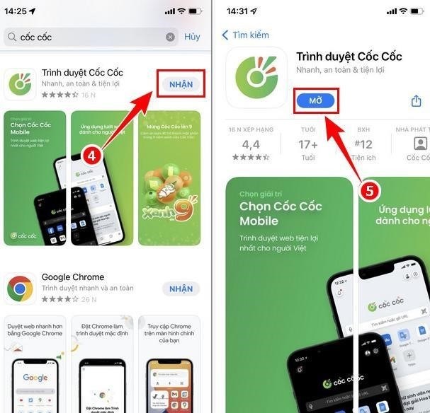 Để tải và cài đặt ứng dụng Cốc Cốc trên điện thoại iPhone, bạn có thể thực hiện các bước sau: 1. Mở App Store trên điện thoại iPhone của bạn.2. Tìm kiếm 