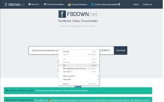 Bạn có thể truy cập vào trang web www.fbdown.net để tải xuống các video từ Facebook.