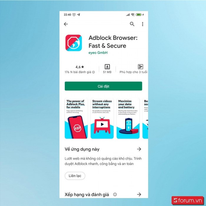 Sử dụng ứng dụng Adblock Browser giúp người dùng chặn quảng cáo trên trình duyệt, tăng trải nghiệm lướt web mượt mà hơn và đảm bảo an toàn thông tin cá nhân.
