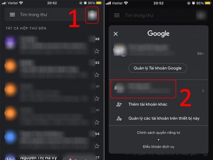 Bạn có thể thay đổi tài khoản Gmail trên iPhone bằng cách truy cập vào cài đặt, sau đó chọn mục 