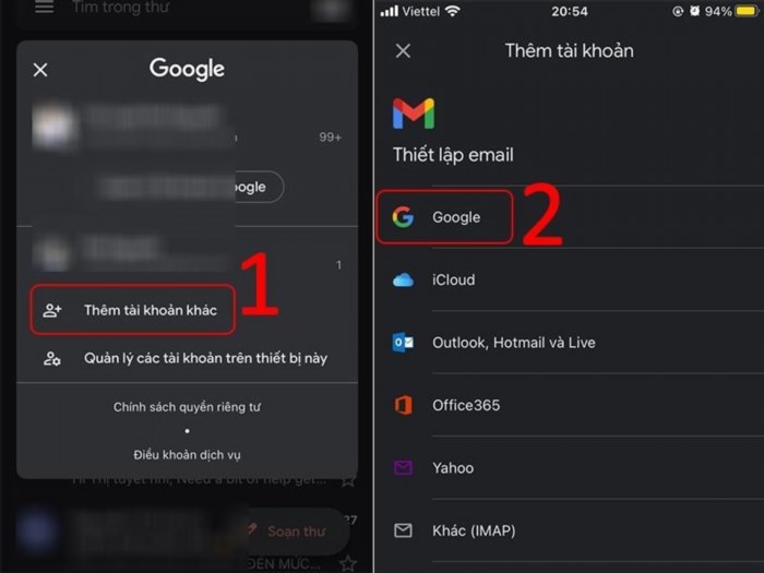 Bạn có thể thay đổi tài khoản Gmail trên iPhone bằng cách truy cập vào cài đặt, sau đó chọn mục 