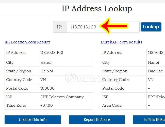 Cách kiểm tra vị trí địa lý thông qua IP