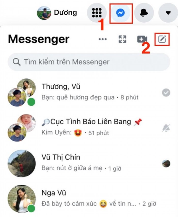 Cách tạo nhóm trò chuyện trên Messenger trên máy tính