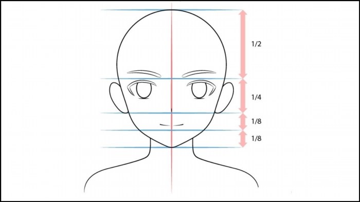 Vẽ nụ cười cho nhân vật nam trong anime.