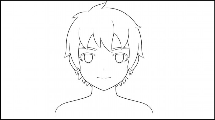 Vẽ nét tóc nhân vật nam trong anime.