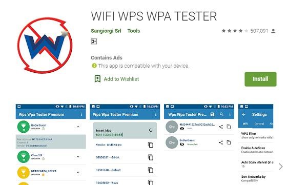 Cách 2: Bạn có thể sử dụng app Wifi Wps Wpa Tester để kiểm tra và tìm mật khẩu wifi của mạng đang được kết nối.