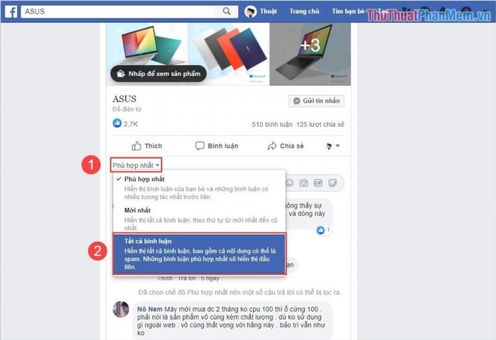 Bằng cách sử dụng máy tính, bạn có thể xem tất cả các bình luận của người khác trên Facebook.
