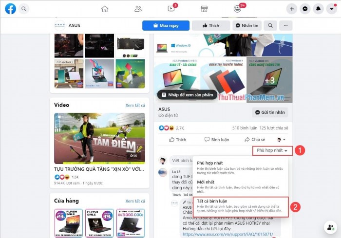 Bằng cách sử dụng máy tính, bạn có thể xem tất cả các bình luận của người khác trên Facebook.