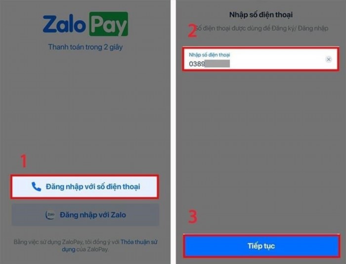 Tạo Zalo Pay bằng cách sử dụng số điện thoại rất dễ dàng.