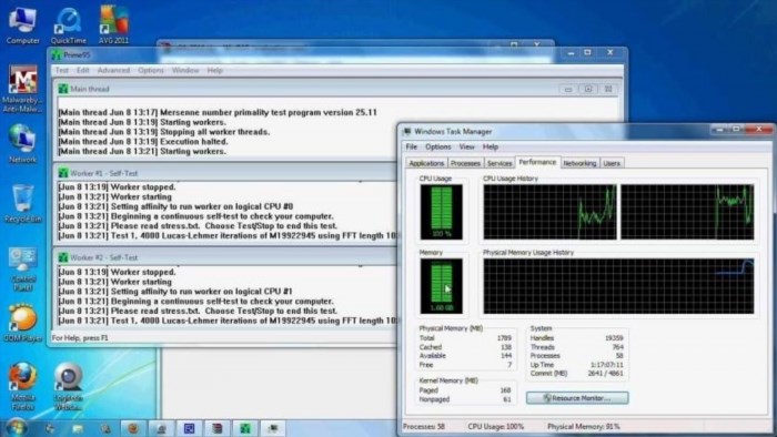 Để kiểm tra nguồn máy tính, bạn có thể sử dụng Prime95, một phần mềm phổ biến được sử dụng để kiểm tra tính ổn định và hiệu suất của CPU và hệ thống.