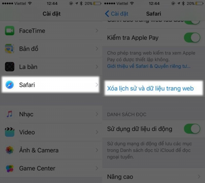 Để xóa cache trên trình duyệt Safari của iPhone, bạn có thể thực hiện các bước sau:
