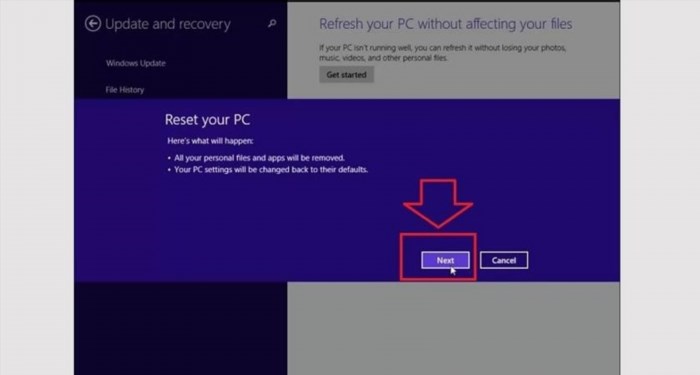 Reset lại máy tính Windows 8.1 là một quy trình giúp khôi phục lại cài đặt gốc của hệ điều hành, đồng thời xóa sạch dữ liệu cá nhân và ứng dụng trên máy tính. Quá trình này có thể giúp máy tính hoạt động ổn định hơn và giải quyết các vấn đề kỹ thuật có thể gặp phải.
