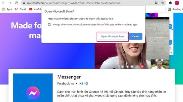 Bạn có thể tải Messenger PC từ Microsoft Store, một ứng dụng giúp bạn kết nối và gửi tin nhắn cho bạn bè và gia đình trên nền tảng máy tính.