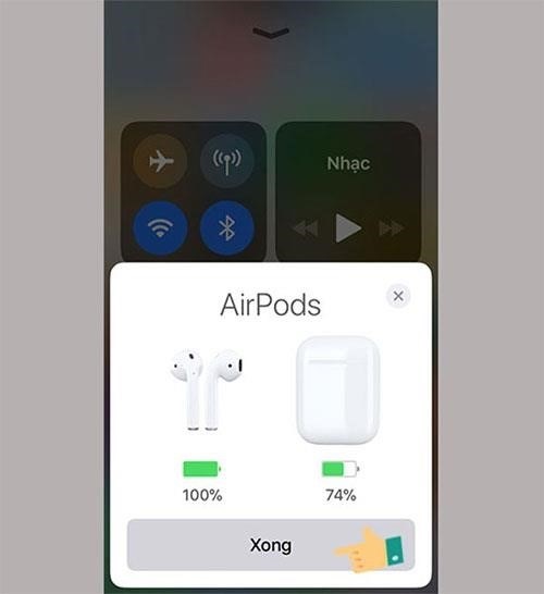 Kết nối thành công tai nghe AirPods với điện thoại iPhone.