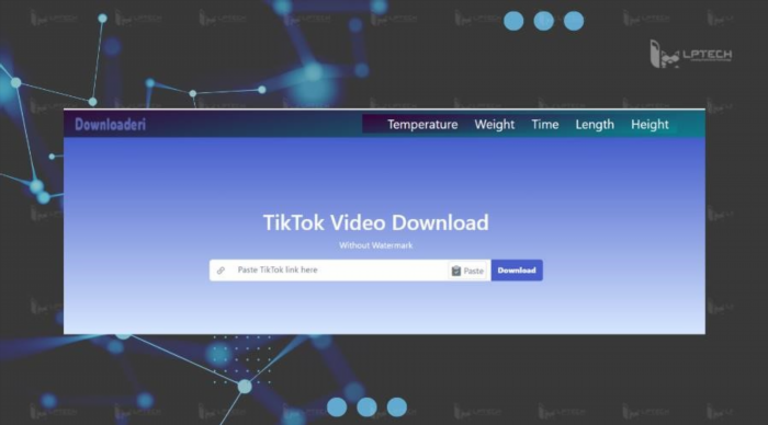 Bạn có thể tải video TikTok mà không có logo thông qua trang web Downloaderi.com.