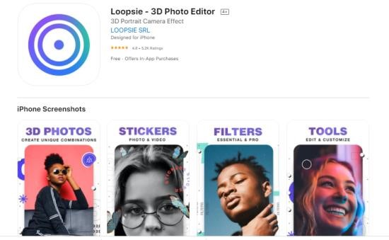 Ứng dụng Loopsie cho phép người dùng tạo ra các ảnh động lặp lại, tạo hiệu ứng chuyển động độc đáo và sáng tạo.