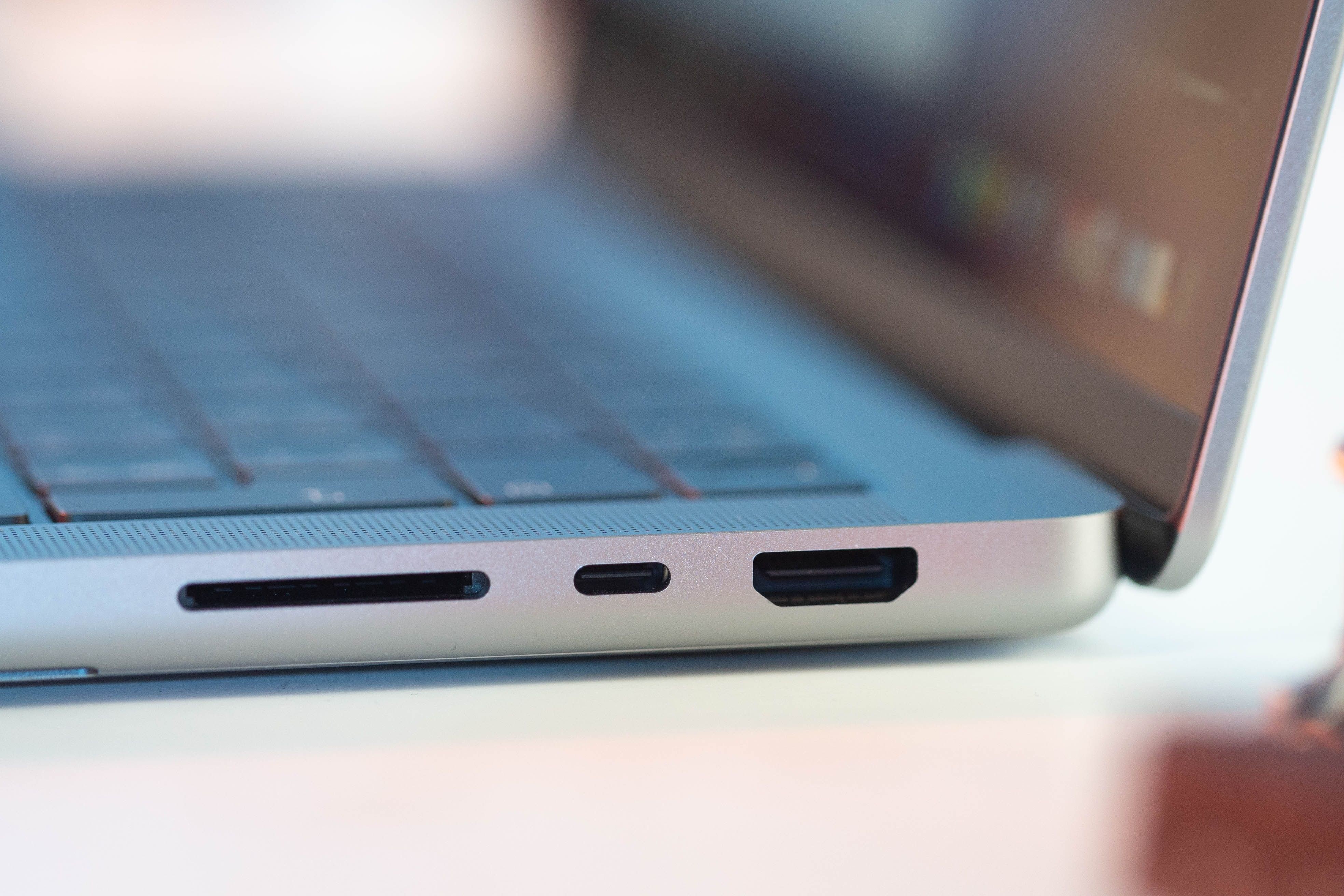 14 inch macbook pro HDMI port close up