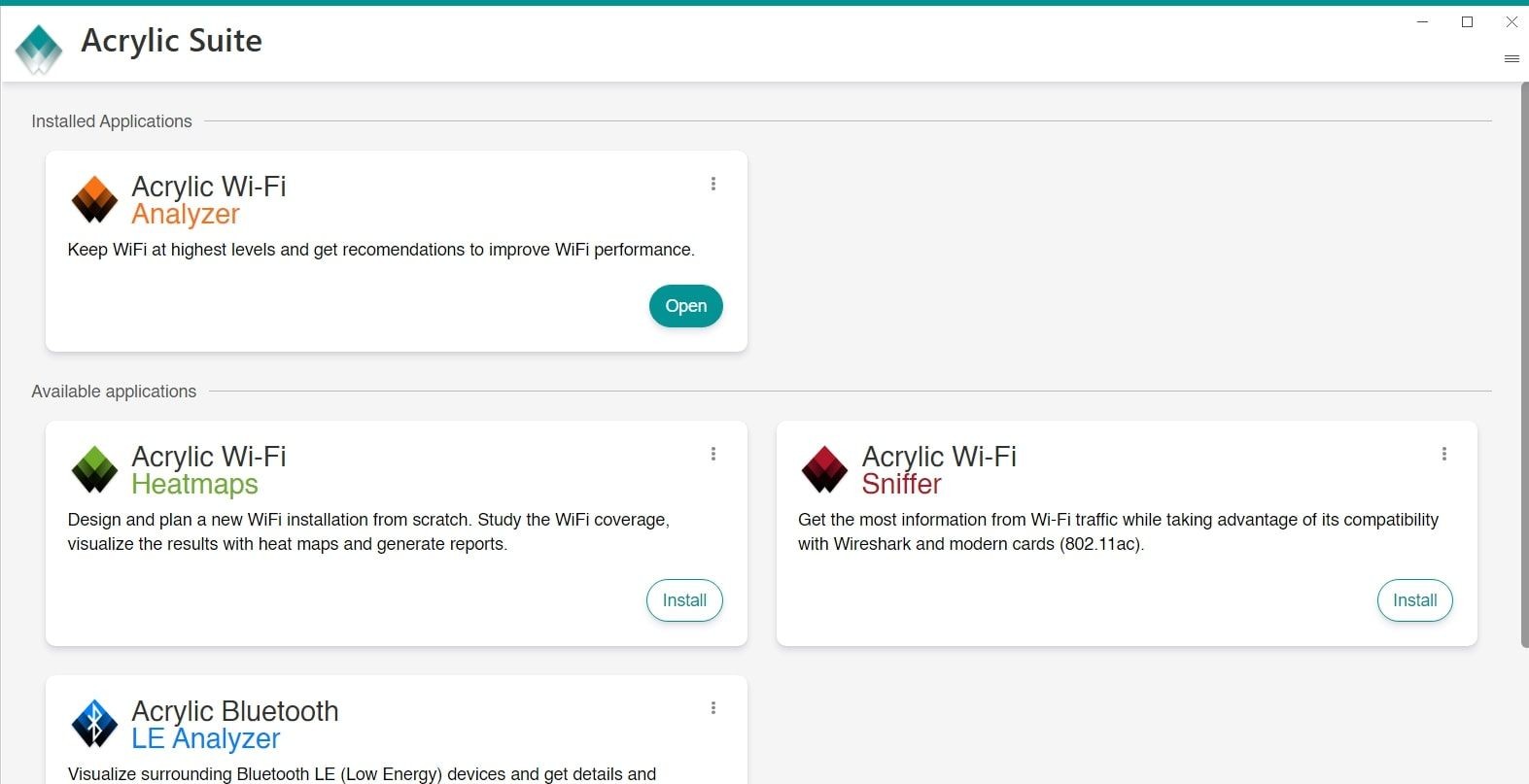 Acrylic Wi-Fi analyzer screenshot