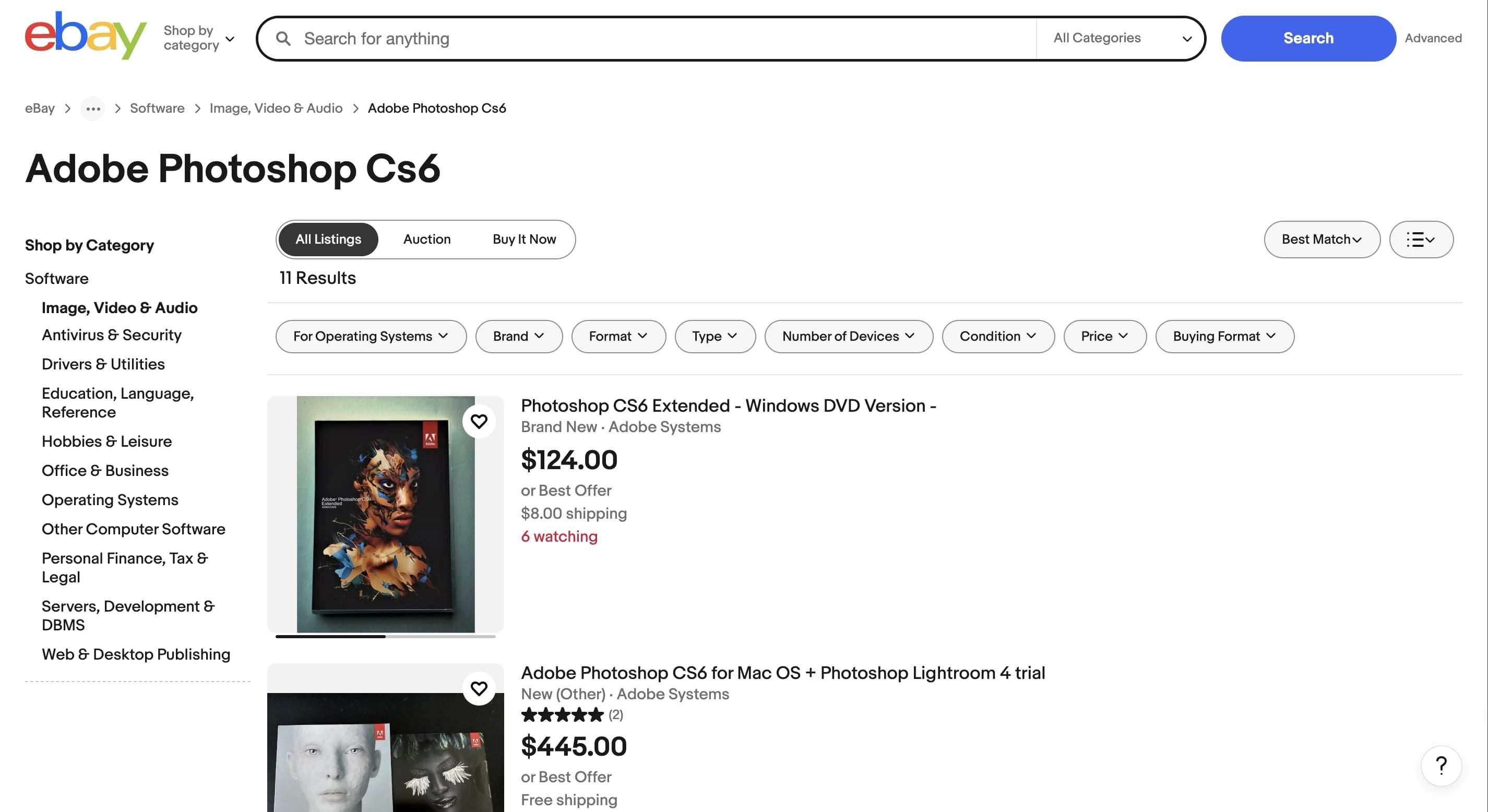 Adobe CS6 được bán trên eBay